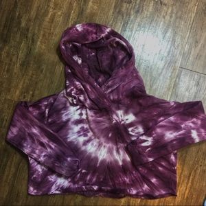 Two tie dye crop too hoodies